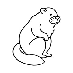 beaver icon, beaver line art - simple line art of beaver, perfect for beaver logos and icons