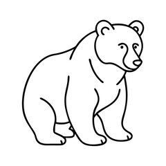 bear icon, bear line art - simple line art of bear, perfect for bear logos and icons