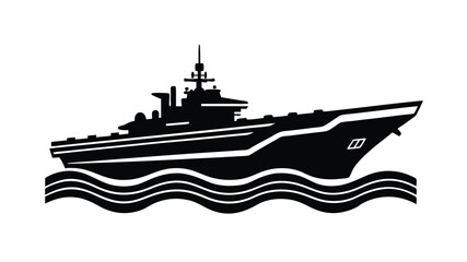 Obraz premium naval aircraft carrier silhouette ocean style