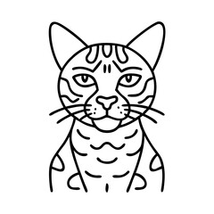 Obraz premium bengal cat icon, bengal cat line art - simple line art of bengal cat, perfect for bengal cat logos and icons