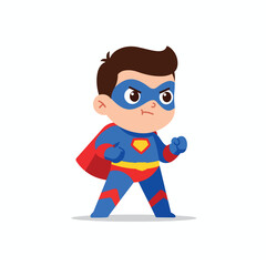 Cute Chibi Superhero Boy Illustration