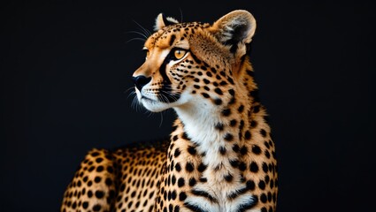 Obraz premium Close-up portrait of a cheetah against a plain background