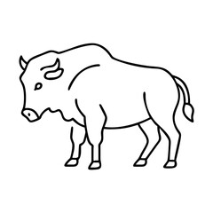 bison icon, bison line art - simple line art of bison, perfect for bison logos and icons