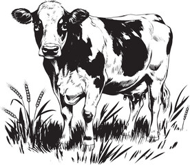 black and white cow