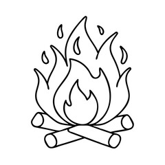 bonfire icon, bonfire line art - simple line art of bonfire, perfect for bonfire logos and icons