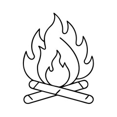 bonfire icon, bonfire line art - simple line art of bonfire, perfect for bonfire logos and icons