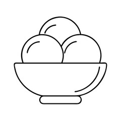 bowl of scoops icon, bowl of scoops line art - simple line art of bowl of scoops, perfect for bowl of scoops logos and icons