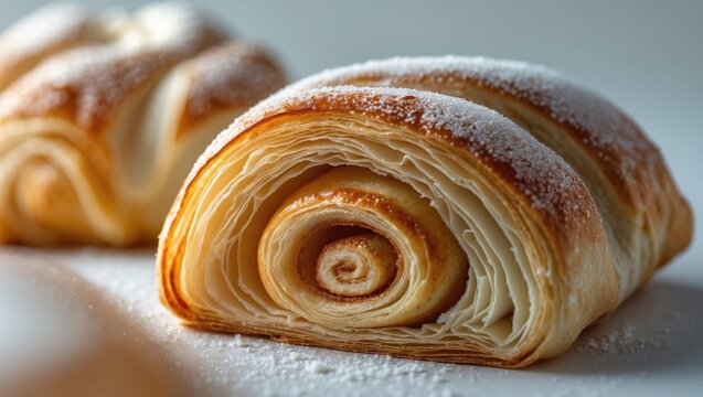 Sugar-topped puff pastry cake for tea time