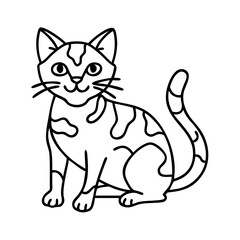 Fototapeta premium calico cat icon, calico cat line art - simple line art of calico cat, perfect for calico cat logos and icons