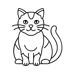 calico cat icon, calico cat line art - simple line art of calico cat, perfect for calico cat logos and icons