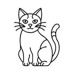 Obraz premium calico cat icon, calico cat line art - simple line art of calico cat, perfect for calico cat logos and icons