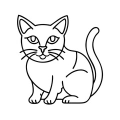 Obraz premium calico cat icon, calico cat line art - simple line art of calico cat, perfect for calico cat logos and icons