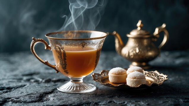 Karak tea with milk, masala, and jaggery served in a glass