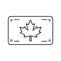 canadian license plate icon, canadian license plate line art - simple line art of canadian license plate, perfect for canadian license plate logos and icons