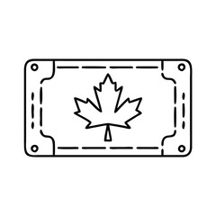 canadian license plate icon, canadian license plate line art - simple line art of canadian license plate, perfect for canadian license plate logos and icons