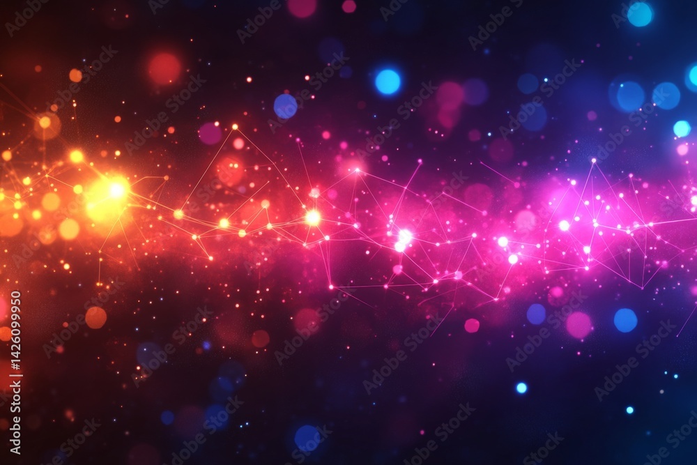 Leinwandbilder colorful abstract background with bright lights and sparkles creating a magical atmosphere at night