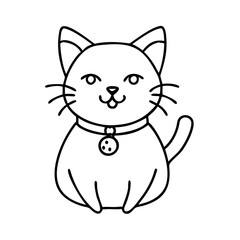 cat collar with bell icon, cat collar with bell line art - simple line art of cat collar with bell, perfect for cat collar with bell logos and icons