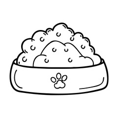 cat food bowl icon, cat food bowl line art - simple line art of cat food bowl, perfect for cat food bowl logos and icons