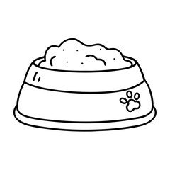 cat food bowl icon, cat food bowl line art - simple line art of cat food bowl, perfect for cat food bowl logos and icons
