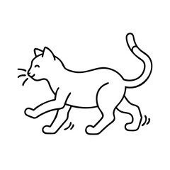 cat running icon, cat running line art - simple line art of cat running, perfect for cat running logos and icons