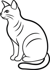 Obraz premium Cat Silhouettes Line Art Minimalist Feline Poses Vector Set Illustration