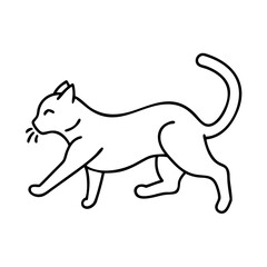 cat running icon, cat running line art - simple line art of cat running, perfect for cat running logos and icons