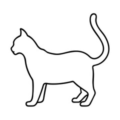 cat s silhouette icon, cat s silhouette line art - simple line art of cat s silhouette, perfect for cat s silhouette logos and icons