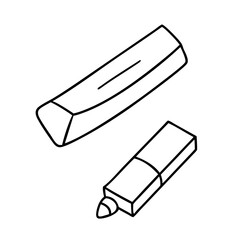 chalk and eraser icon, chalk and eraser line art - simple line art of chalk and eraser, perfect for chalk and eraser logos and icons