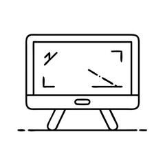 chalkboard icon, chalkboard line art - simple line art of chalkboard, perfect for chalkboard logos and icons