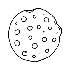 chocolate chip cookie icon, chocolate chip cookie line art - simple line art of chocolate chip cookie, perfect for chocolate chip cookie logos and icons