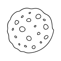 chocolate chip cookie icon, chocolate chip cookie line art - simple line art of chocolate chip cookie, perfect for chocolate chip cookie logos and icons