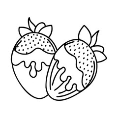 chocolate covered strawberries icon, chocolate covered strawberries line art - simple line art of chocolate covered strawberries, perfect for chocolate covered strawberries logos and icons
