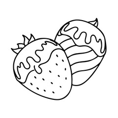 chocolate covered strawberries icon, chocolate covered strawberries line art - simple line art of chocolate covered strawberries, perfect for chocolate covered strawberries logos and icons