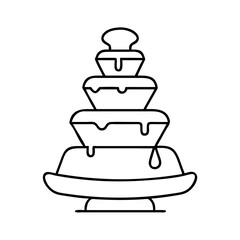 chocolate fountain icon, chocolate fountain line art - simple line art of chocolate fountain, perfect for chocolate fountain logos and icons