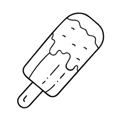 chocolate ice cream bar icon, chocolate ice cream bar line art - simple line art of chocolate ice cream bar, perfect for chocolate ice cream bar logos and icons