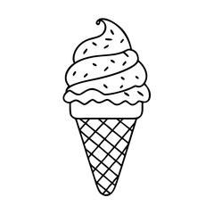 chocolate ice cream cone icon, chocolate ice cream cone line art - simple line art of chocolate ice cream cone, perfect for chocolate ice cream cone logos and icons