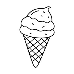 chocolate ice cream cone icon, chocolate ice cream cone line art - simple line art of chocolate ice cream cone, perfect for chocolate ice cream cone logos and icons