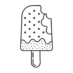 chocolate ice cream bar icon, chocolate ice cream bar line art - simple line art of chocolate ice cream bar, perfect for chocolate ice cream bar logos and icons