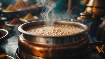 A popular warm drink called chai is made by combining tea with spices such as ginger, cardamom, cinnamon, cloves, and black pepper, along with milk and sugar.