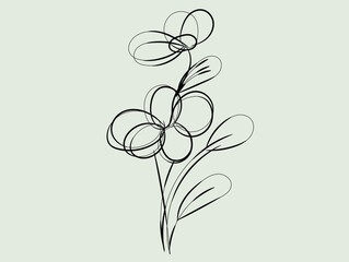 Elegant Abstract Line Art Flower Design for Modern Decor