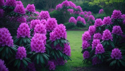 Obraz premium Azalea, vibrant blooming rhododendron - stunning flowering shrub