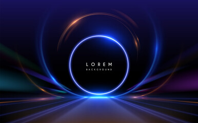 Light ring effect on black background