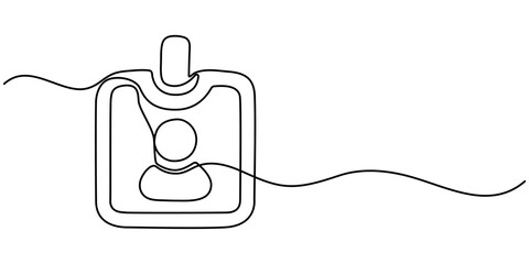 continuous line drawing employee identification card illustration vector, Continuous one line drawing employee identification card illustration. Vector ID one line card, Business ID Card Continuous. 