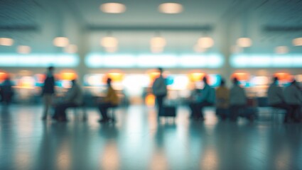 Blurred background of airport hall