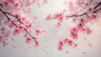 Obraz premium The Cherry Blossom Petals Float Gracefully