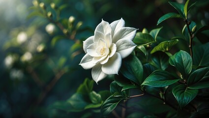 Obraz premium Gardenia jasminoides plant identification