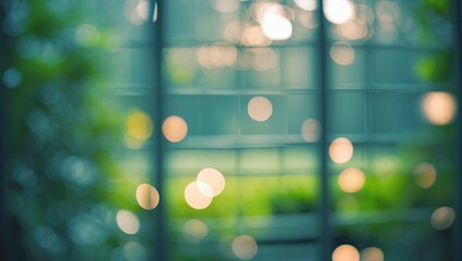 Office environment with a blurred background and bokeh effect