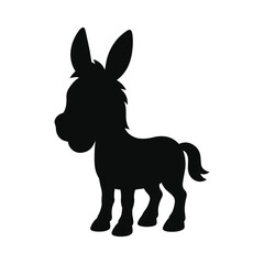 black and white donkey silhouette