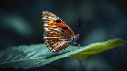 Fototapeta premium Stunning butterfly amidst vibrant nature with detailed background