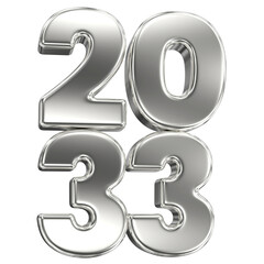 Happy New Year, Number 2033 3D Render